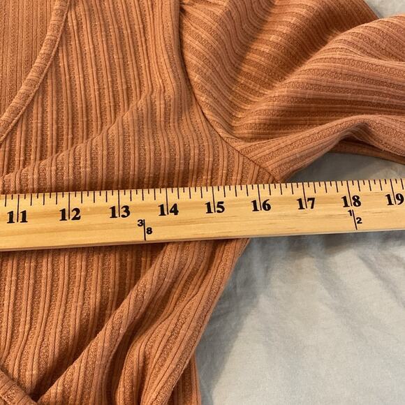 Peach Love California Faux Wrap Ribbed Knit Top - Picture 6 of 8